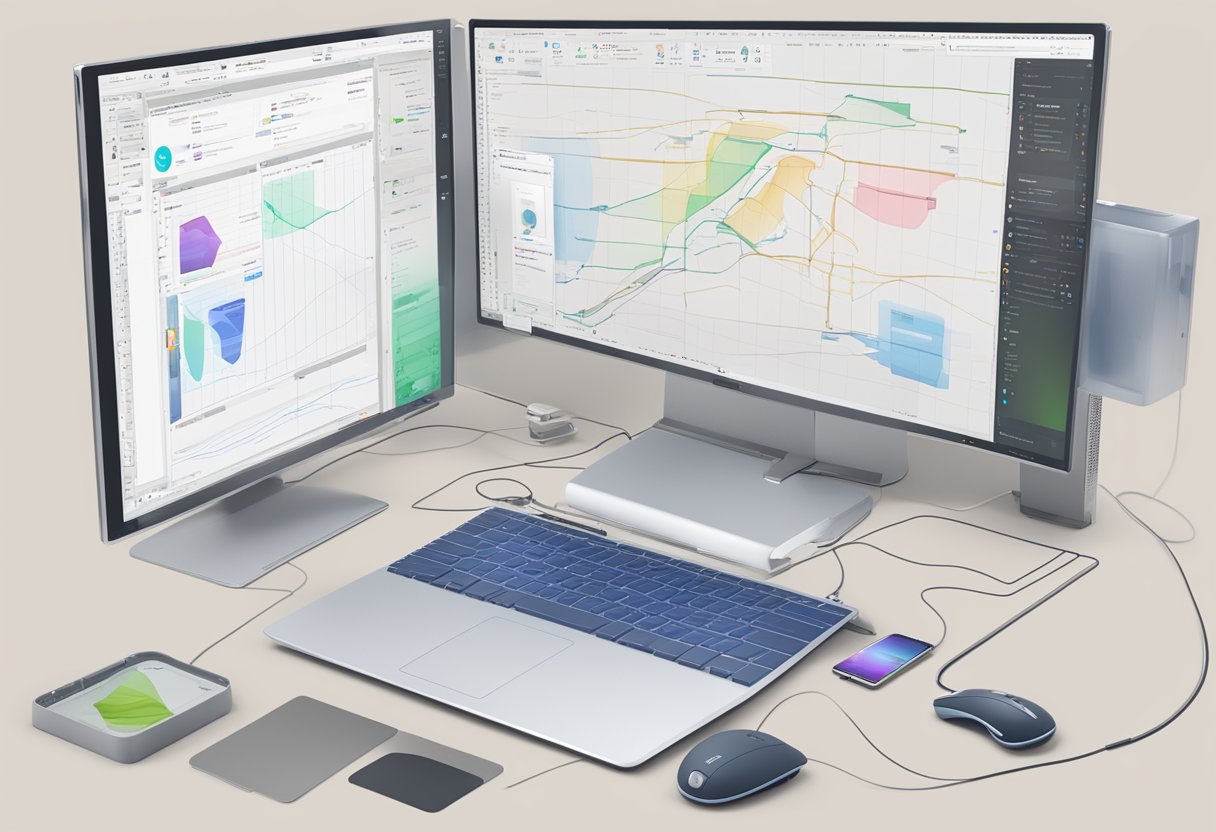 A computer screen displaying the Pathmatics platform, with various features and usability tools highlighted