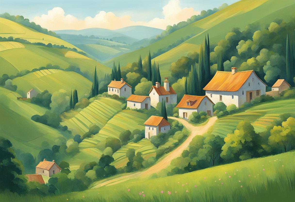 A small village nestled in the rolling hills, where Sebastian Ghiorghiu spent his early years. The quaint homes and lush greenery paint a picture of a humble upbringing