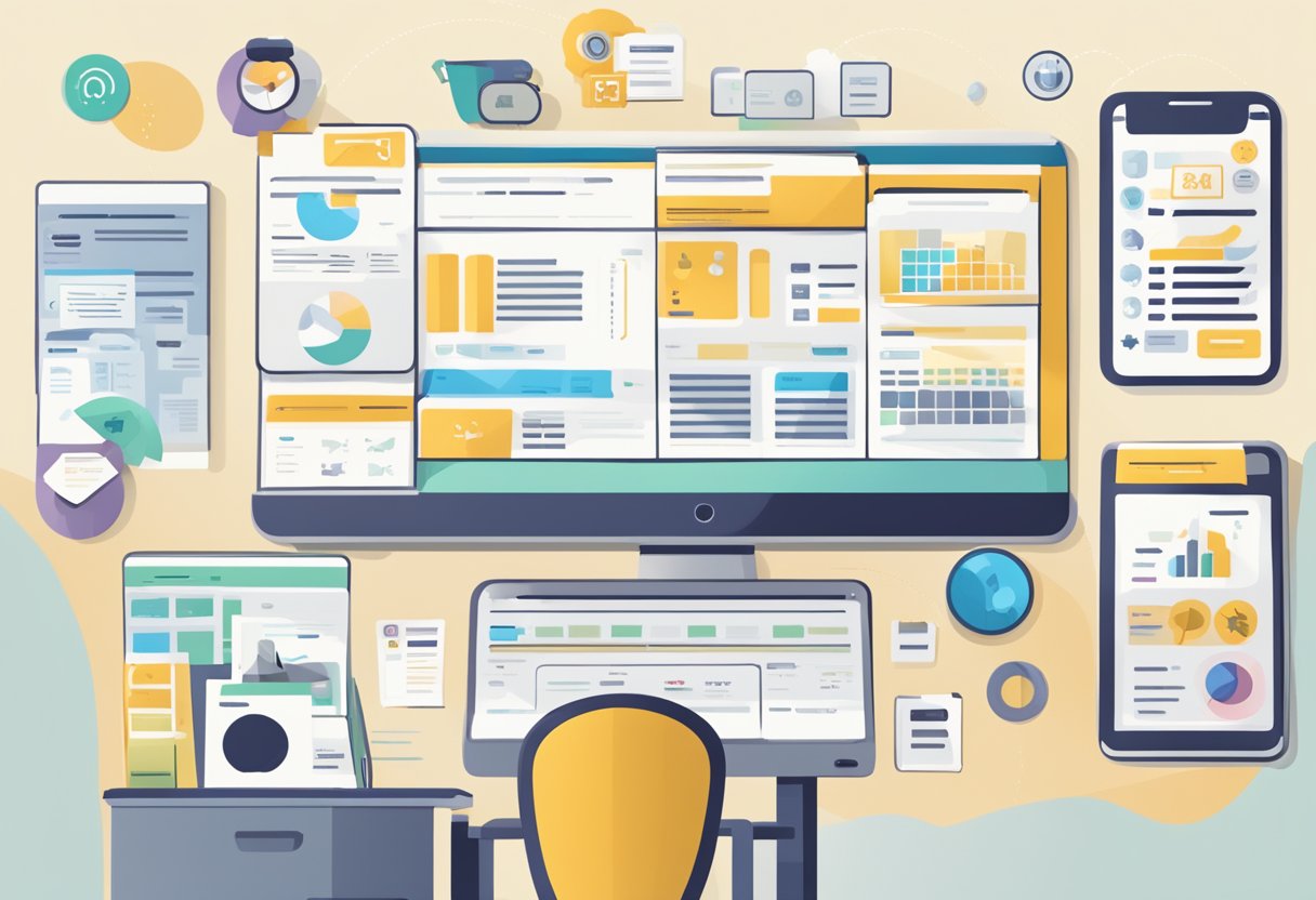 A table with various subscription plans displayed, surrounded by icons representing benefits such as access to exclusive content and community features