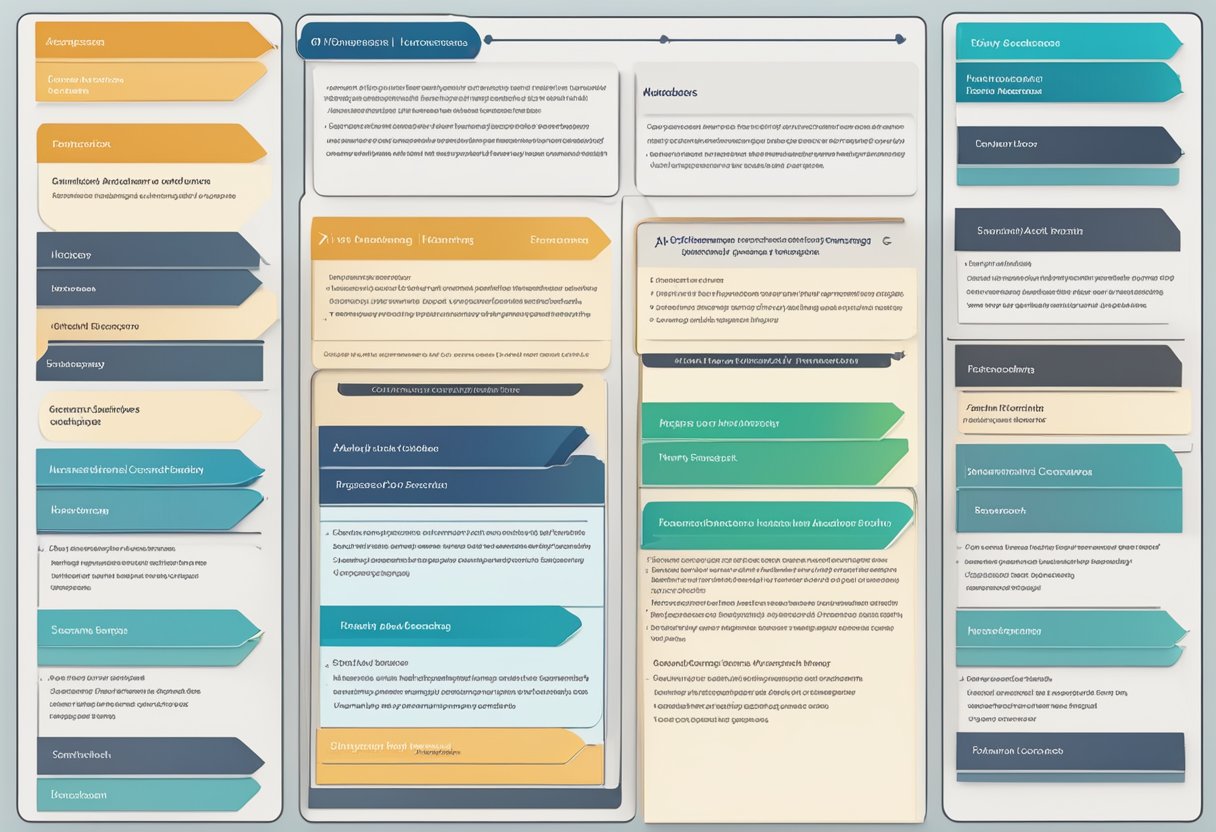 Audiobook Impact Academy's course content and structure depicted through a series of organized modules and chapters, with a clear progression and impact on learning