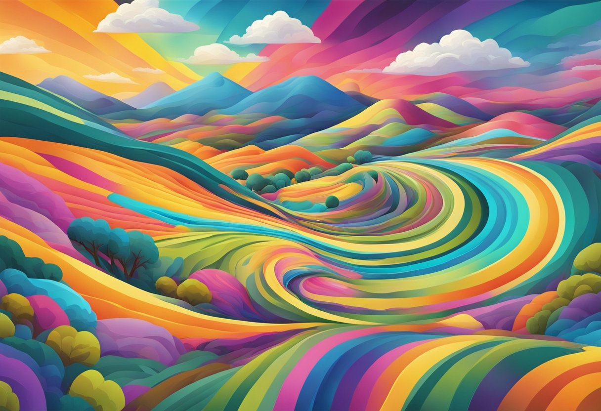 A colorful, abstract landscape with swirling patterns and vibrant colors, representing the concept of "Understanding Zip Nada Zilch Review."