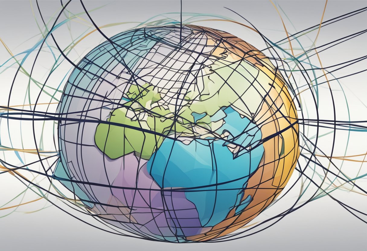 A globe surrounded by interconnected lines representing the World Global Network