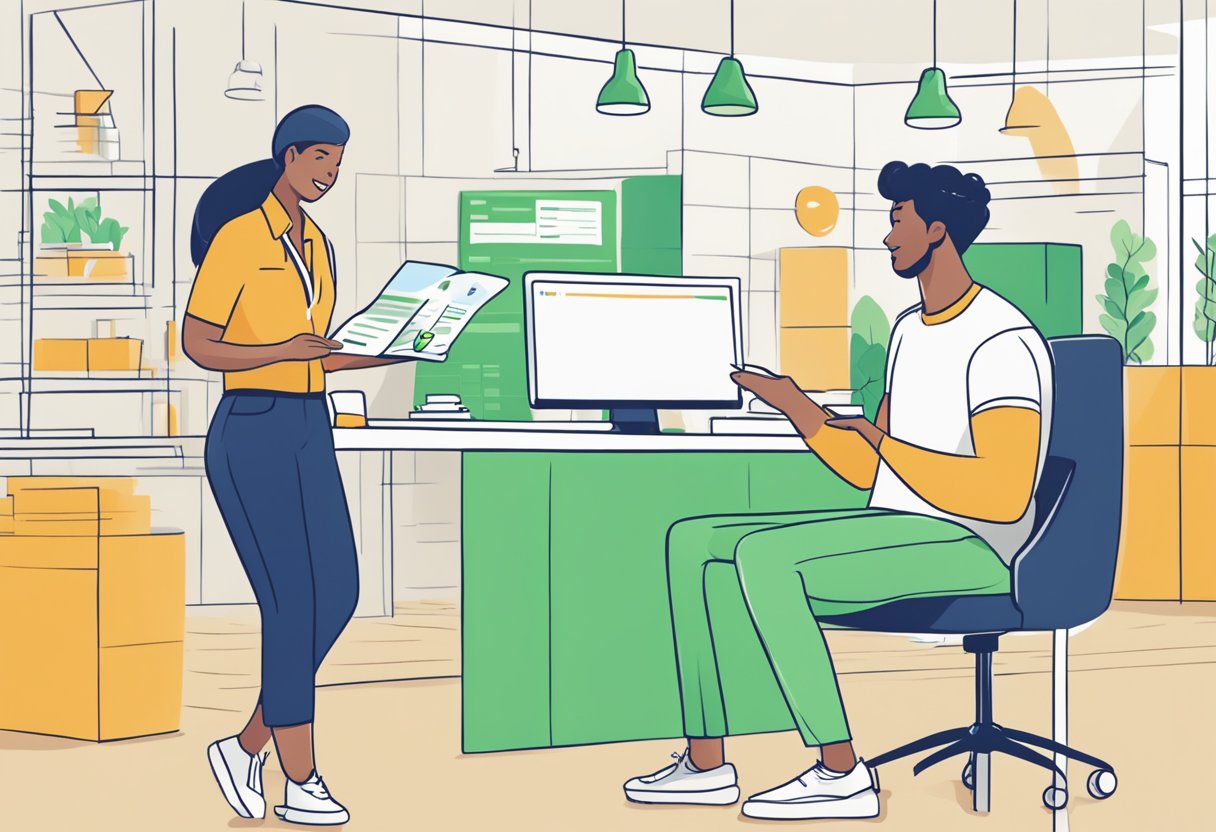 A person uses TaskRabbit to book a service online. They review the options and select a task, then receive confirmation of the booking